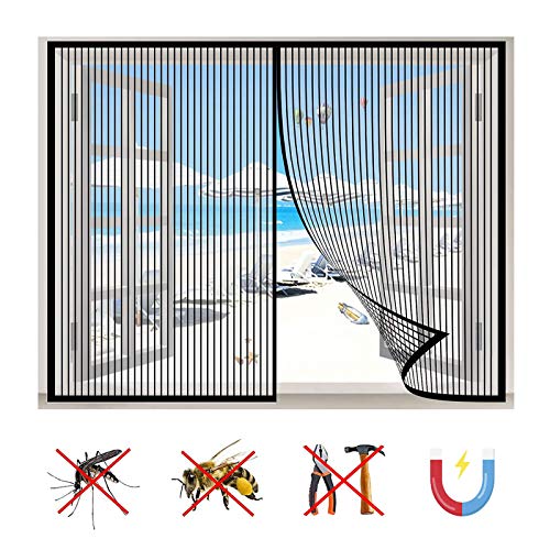Magnet Fliegengitter Fenster, Fliegenvorhang Moskitonetz Fenster, Auto Schließen Magnetische Adsorption, für Fenster Türen-Black-a|| 51x60inch (130x155cm) von BAJIAN-LI