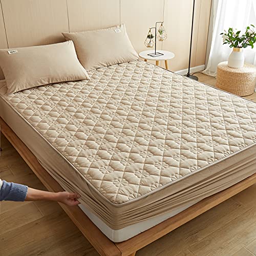 BAJIN Matratzen-Bett-Schoner mit Spannumrandung | Auch für Boxspring-Betten und Wasser-Betten geeignet | Microfaser | 100% Polyester | Matratzen-Auflage,（200x220+30cm） von BAJIN