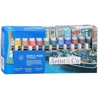 Acrylfarben in 12 ml Tuben, 12 Farben von BAKAJI