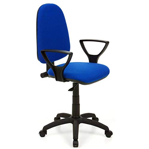 BAKAJI, blau Schreibtischstuhl mit Rollen, drehbar, Bürostuhl, atmungsaktiver Stoff, Polypropylen, Standard von BAKAJI