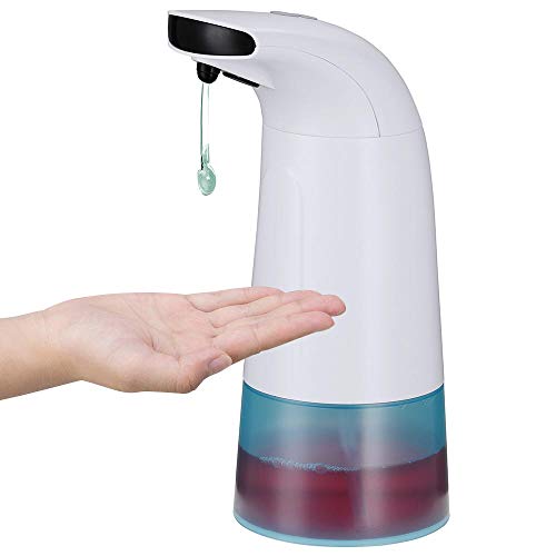 BAKAJI Automatischer Seifenspender für Gel und Flüssigseife mit Infrarotsensor aus ABS, weiß für Bad und Küche, Fassungsvermögen: 270 ml, Maße 12 x 8 x 20 cm von BAKAJI