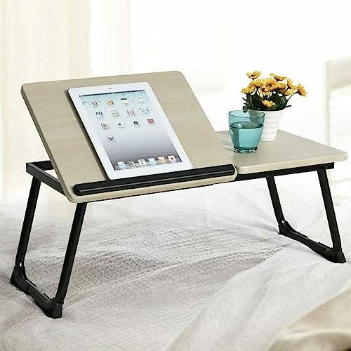 BAKAJI Multifunktions-Tisch für Laptop, Tablet & Buch - Metall Klapprahmen, Neigbar, Größe 65 x 30 cm (Schwarz) von BAKAJI