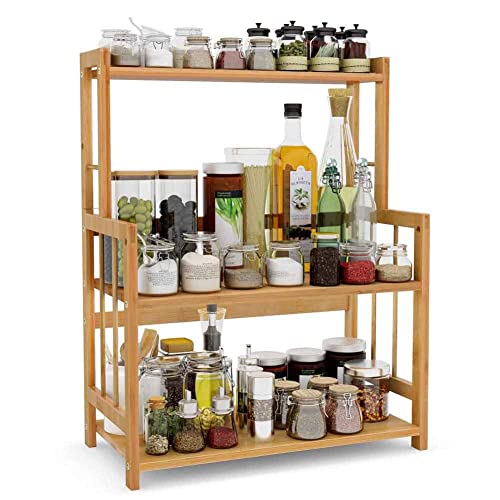 BAKAJI Gewürzregal Möbelregal aus Holz mit 3 Einlegeböden, Gewürzbehältern und Zubehör, zentrale Regal, verstellbar, Design 53 x 42 x 18 cm BAKAJI Gewürzregal Möbelregal aus Holz mit 3 Einlegeböden, Gewürzbehältern und Zubehör, zentrale Regal, verstellbar, Design 53 x 42 x 18 cm von BAKAJI