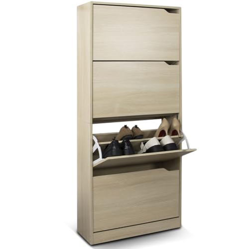BAKAJI Scarpiera 4 ante Schuhschrank mit 4 Türen, Holzwerkstoff, Ulme von BAKAJI
