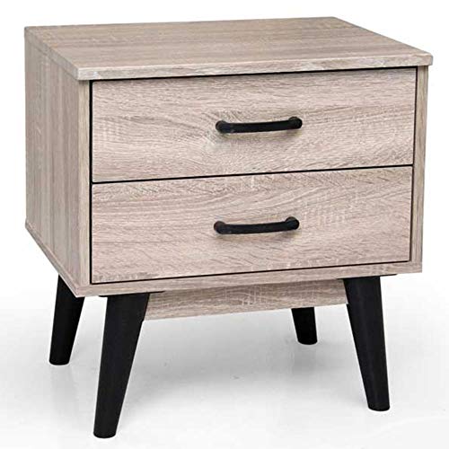 BAKAJI Schlafzimmer Nachttisch mit 2 Schubladen, modernes Design aus Eichenholz, Holzwerkstoff Eiche Holz, Medium BAKAJI Schlafzimmer Nachttisch mit 2 Schubladen, modernes Design aus Eichenholz, Holzwerkstoff Eiche Holz, Medium von BAKAJI
