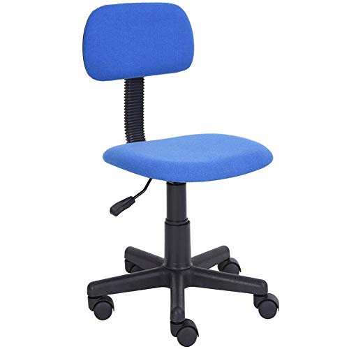 BAKAJI Stuhl, Kinderschreibtischstuhl 360° drehbar, Jugendstuhl 75-87 cm höhenverstellbar, Computerstuhl mit Rückenlehne, Schreibtischstuhl für Kinder, Drehstuhl Bürostuhl (Blau-Ohne Armlehne) von BAKAJI
