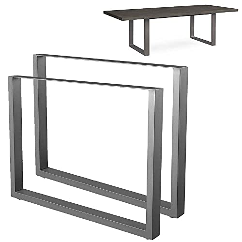 Bakaji Esstischgestell 2X Tischgestell 90 x 72cm Metallgestell für Esstisch Tischkufen Tischbein Industrial Stahlgrau von BAKAJI