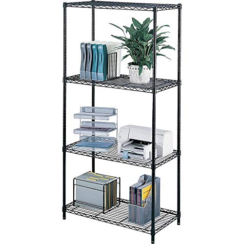 BAKAJI Regal für Bücherregal, vielseitig verwendbar, aus verchromtem Edelstahl, 4 verstellbare Regalböden, Maße: 90 x 45 x 180 cm von BAKAJI
