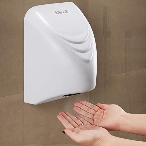 Bakaji Secador de Manos Eléctrico Automático secador de Aire Caliente de Pared - Baño Rápido con Sensor fotocélula 850 W von BAKAJI