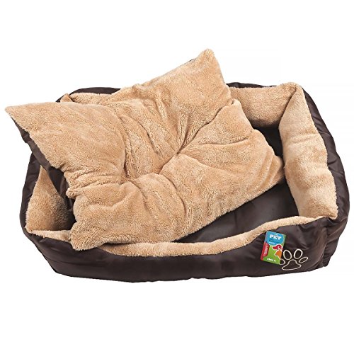 Hundebett Beige: 90cm x 70cm x 20cm von BAKAJI