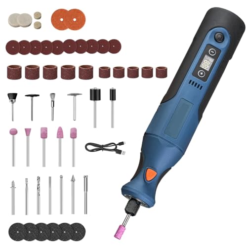 7,4V Multifunktionswerkzeug Akku, Rotationswerkzeug mit 12 -Gang und 50 Zubehörteilen, 25000 U/min Max, Kabellos Gravur Werkzeug Kit für Abschleifen, Bohren, Gravieren 7,4V Multifunktionswerkzeug Akku, Rotationswerkzeug mit 12 -Gang und 50 Zubehörteilen, 25000 U/min Max, Kabellos Gravur Werkzeug Kit für Abschleifen, Bohren, Gravieren von BAKENLON