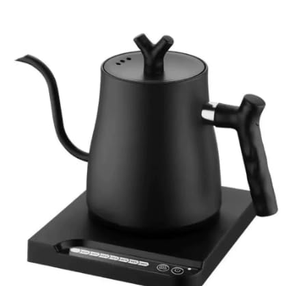 Edelstahl Wasserkocher mit Temperatureinstellung, 1L Smart schwanenhals wasserkocher mit 7-Temp-Steuerung & 24h Warmhaltefunktion, 1000W Edelstahl-Teezubereiter, Kaffeekessel, 1L von BAKENLON