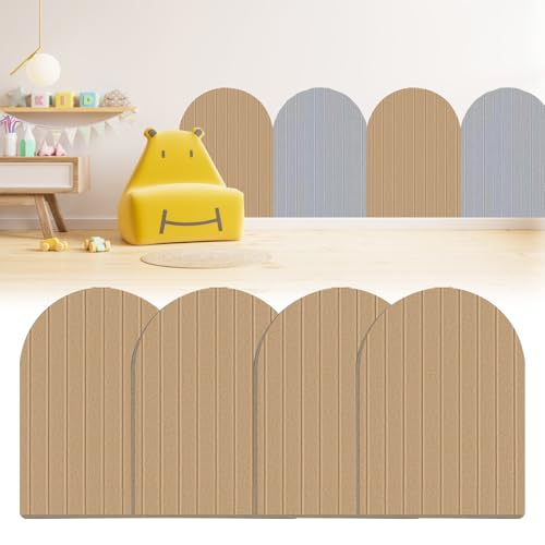 Filz Wandpaneele selbstklebend, 32x43cm 3D Wandpaneele, Wandpaneele Selbstklebend Antikollision Wandpolster, Wandverkleidung Decor für Kinderzimmer Schlafzimmer Wohnzimmer (Braun) von BAKENLON