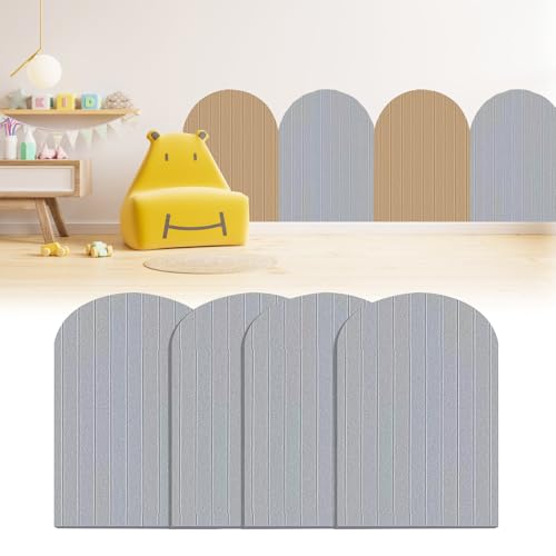 Filz Wandpaneele selbstklebend, 32x43cm 3D Wandpaneele, Wandpaneele Selbstklebend Antikollision Wandpolster, Wandverkleidung Decor für Kinderzimmer Schlafzimmer Wohnzimmer (Grau) von BAKENLON