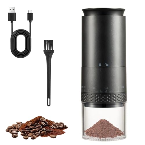 Tragbare Kaffeemühle, Elektrische Kaffeemühle mit 38 Einstellbaren Mahlgraden, USB Wiederaufladbare Kaffeemühle 5-Klingen-Keramik-Kegelmahlwerk für Kaffeebohnen Gewürze Tragbare Kaffeemühle, Elektrische Kaffeemühle mit 38 Einstellbaren Mahlgraden, USB Wiederaufladbare Kaffeemühle 5-Klingen-Keramik-Kegelmahlwerk für Kaffeebohnen Gewürze von BAKENLON