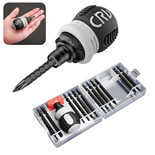 BAKESHU 26-in-1 Stubby Ratschen-Schraubendreher-Set, skalierbares Bit-Schraubendreher-Set, Mini-Schraubendreher-Set mit kleinem Magnet von BAKESHU