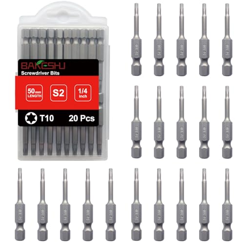 BAKESHU T10 Bit x 20Stück, Torx Bit T10 1/4" Sechskant-Antrieb (Länge: 50mm) von BAKESHU