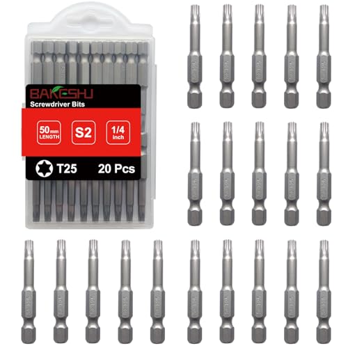 BAKESHU T25 Bit x 20Stück, Torx Bit T25 1/4" Sechskant-Antrieb (Länge: 50mm) von BAKESHU