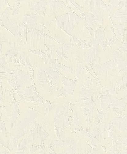 Rasch Tapeten 483505 - Vliestapete mit Putzstruktur in Cremeweiß aus der Kollektion Das Beste - 10,05 m x 0,53 m (LxB) von BAKRA_RASCH
