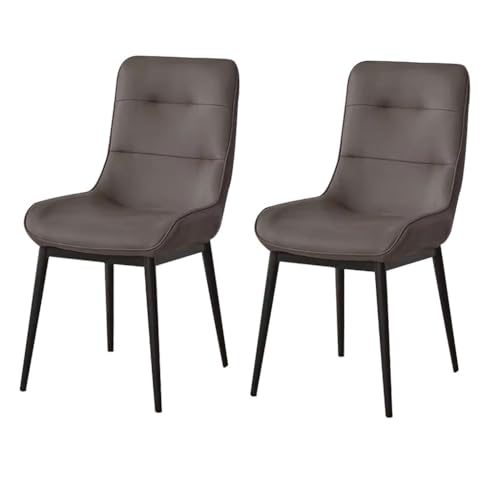 BAKULI 2 teilige Esszimmerstühle Kunstleder Lounge Thekenstühle Küche Und Wohnzimmer Stabiler Schreibtischstuhl Metallbeinen Haushalt(Gray) von BAKULI