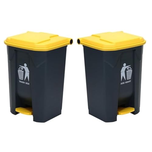 BAKULI 2er Pack Großer Gewerblicher Küchen Mülleimer Fußpedal Freihändige Entsorgung For Veranda Hinterhof Terrasse(30L) von BAKULI