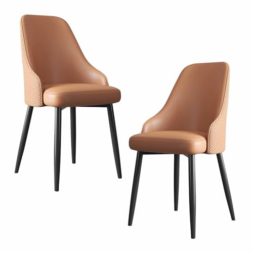 BAKULI 2er Set Esszimmerstühle for Küche Restaurant Büro Rezeption Wohnzimmer Esszimmerbank Aus PU Leder Mit Rückenlehne(2 Packs) von BAKULI