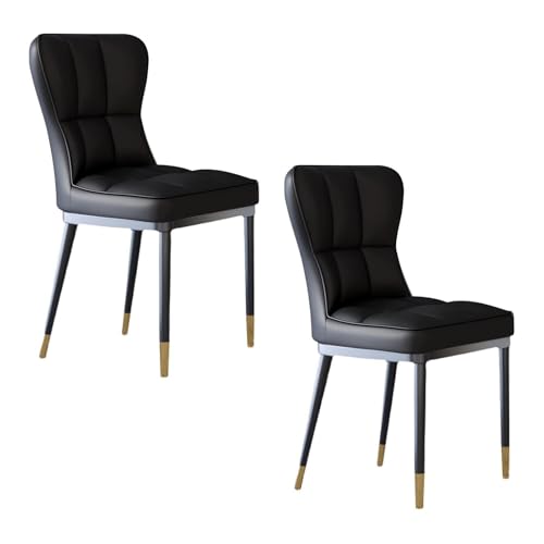 BAKULI 2er Set Küchen Esszimmerstühle Mit Rückenlehne Restaurant Büro Empfangsstühle Gepolsterter Sitz Mit Metallbeinen(Negro) von BAKULI