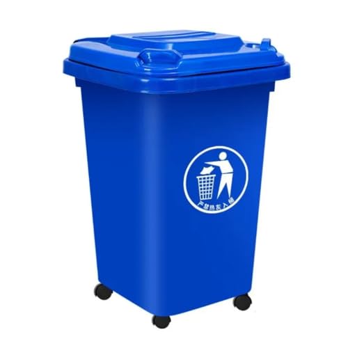 BAKULI 30L 50L 100L 120L 240L Großer Mülleimer Rädern Außenbereich Deckel Rädern Einsatz Hinterhof Garage Oder Deck Freien(Blue,50L) von BAKULI