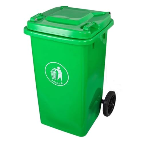 BAKULI 30L 50L 100L 120L 240L Großer Mülleimer Rädern Außenbereich Deckel Rädern Einsatz Hinterhof Garage Oder Deck Freien(Green,100L) von BAKULI