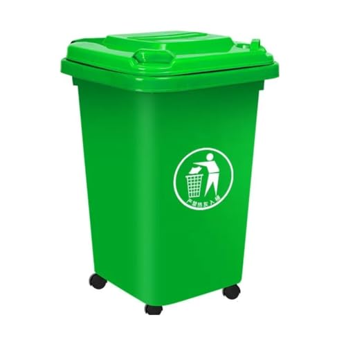 BAKULI 30L 50L 100L 120L 240L Großer Mülleimer Rädern Außenbereich Deckel Rädern Einsatz Hinterhof Garage Oder Deck Freien(Green,50L) von BAKULI