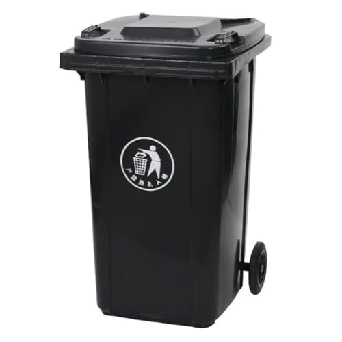 BAKULI 30L 50L 100L 120L 240L Großer Mülleimer Rädern Außenbereich Deckel Rädern Einsatz Hinterhof Garage Oder Deck Freien(Negro,120L) von BAKULI