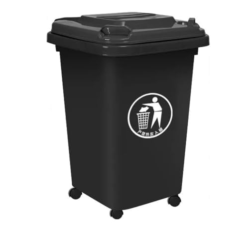 BAKULI 30L 50L 100L 120L 240L Großer Mülleimer Rädern Außenbereich Deckel Rädern Einsatz Hinterhof Garage Oder Deck Freien(Negro,30L) von BAKULI