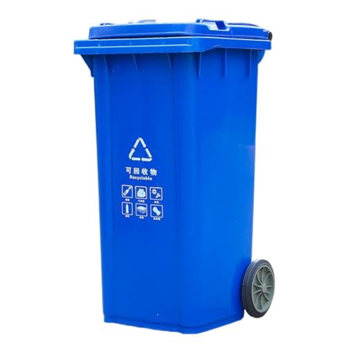BAKULI 30L 50L 100L 120L Großer Mülleimer For Die Küche Freien Rädern Und Deckel For Veranda Hinterhof Terrasse(Blue,120L) von BAKULI