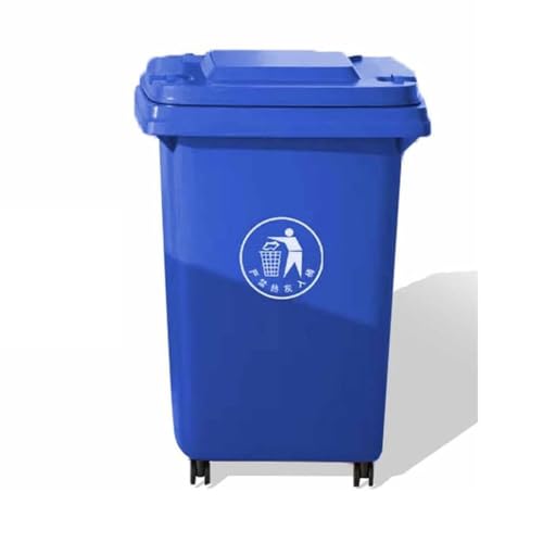 BAKULI 30L 50L 100L 120L Großer Mülleimer For Die Küche Freien Rädern Und Deckel For Veranda Hinterhof Terrasse(Blue,30L) von BAKULI