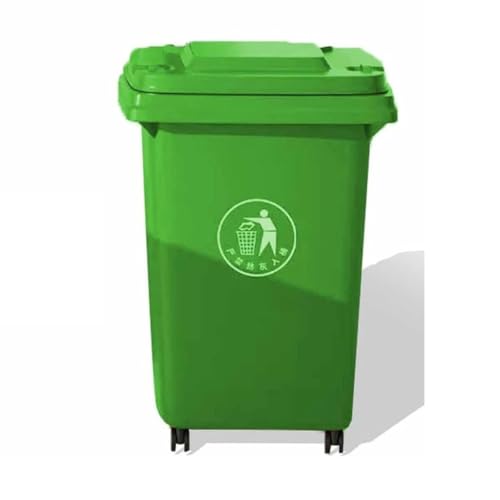 BAKULI 30L 50L 100L 120L Großer Mülleimer For Die Küche Freien Rädern Und Deckel For Veranda Hinterhof Terrasse(Green,50L) von BAKULI