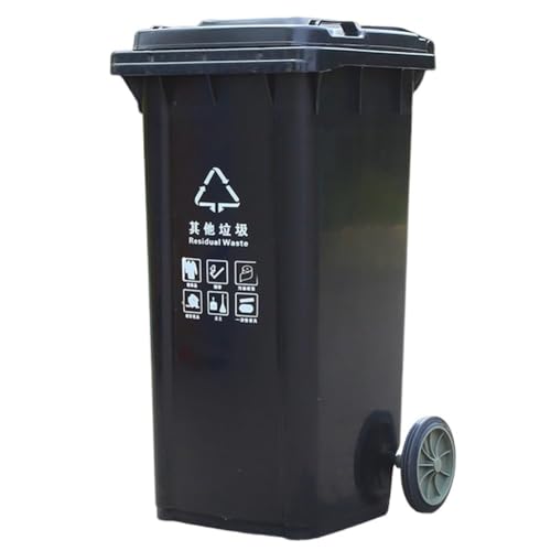BAKULI 30L 50L 100L 120L Großer Mülleimer For Die Küche Freien Rädern Und Deckel For Veranda Hinterhof Terrasse(Negro,100L) von BAKULI