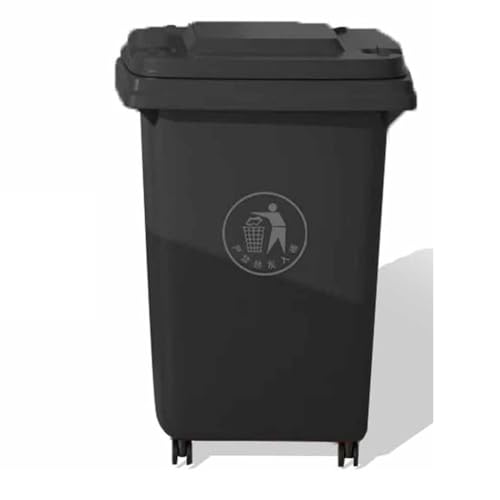 BAKULI 30L 50L 100L 120L Großer Mülleimer For Die Küche Freien Rädern Und Deckel For Veranda Hinterhof Terrasse(Negro,50L) von BAKULI