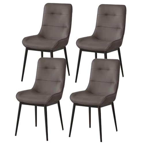BAKULI 4 teilige Esszimmerstühle Kunstleder Lounge Thekenstühle Küche Und Wohnzimmer Stabiler Schreibtischstuhl Metallbeinen Haushalt(Gray) von BAKULI