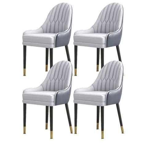 BAKULI 4er Set Moderne Esszimmerstühle Aus PU Leder Mit Hoher Rückenlehne Stilvolle Beine Aus Massivholz for Wohnzimmer Und Küche(L) von BAKULI