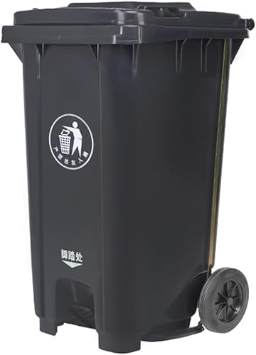 BAKULI 70L 100L Großer Küchen Mülleimer Außenbereich Rädern Deckel Papierkorb Terrasse Hinterhof Deck Straßenrand(Gray,100L) von BAKULI