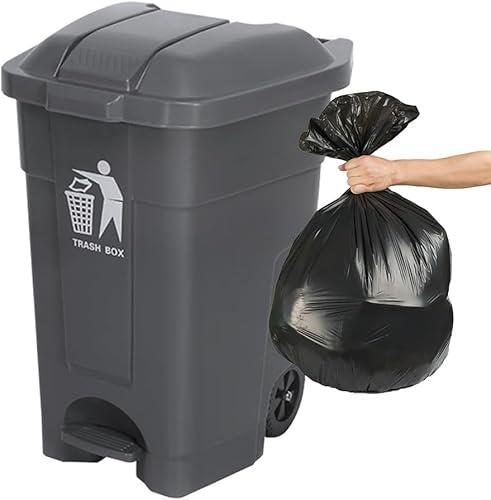 BAKULI 70L 100L Großer Küchen Mülleimer Außenbereich Rädern Deckel Papierkorb Terrasse Hinterhof Deck Straßenrand(Gray,70L) von BAKULI