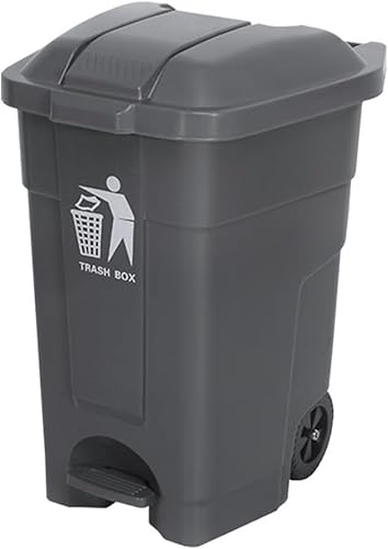 BAKULI 70L 100L Großer Küchen Mülleimer Außenbereich Rädern Deckel Papierkorb Terrasse Hinterhof Deck Straßenrand(Gray,70L) von BAKULI