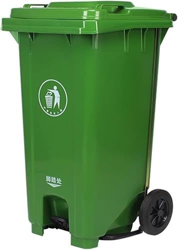 BAKULI 70L 100L Großer Küchen Mülleimer Außenbereich Rädern Deckel Papierkorb Terrasse Hinterhof Deck Straßenrand(Green,100L) von BAKULI