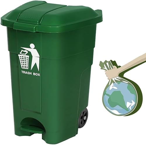 BAKULI 70L 100L Großer Küchen Mülleimer Außenbereich Rädern Deckel Papierkorb Terrasse Hinterhof Deck Straßenrand(Green,70L) von BAKULI