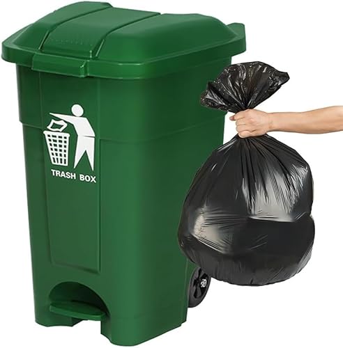 BAKULI 70L 100L Großer Küchen Mülleimer Außenbereich Rädern Deckel Papierkorb Terrasse Hinterhof Deck Straßenrand(Green,70L) von BAKULI