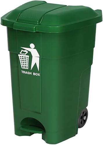 BAKULI 70L 100L Großer Küchen Mülleimer Außenbereich Rädern Deckel Papierkorb Terrasse Hinterhof Deck Straßenrand(Green,70L) von BAKULI