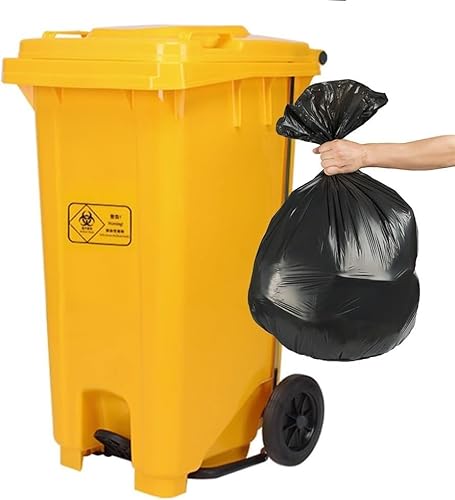 BAKULI 70L 100L Großer Küchen Mülleimer Außenbereich Rädern Deckel Papierkorb Terrasse Hinterhof Deck Straßenrand(Yellow,100L) von BAKULI