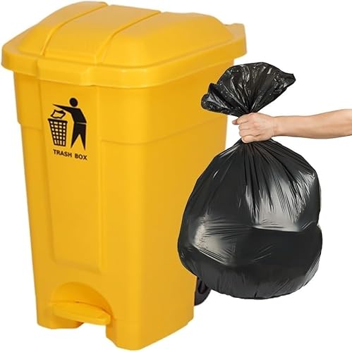 BAKULI 70L 100L Großer Küchen Mülleimer Außenbereich Rädern Deckel Papierkorb Terrasse Hinterhof Deck Straßenrand(Yellow,70L) von BAKULI