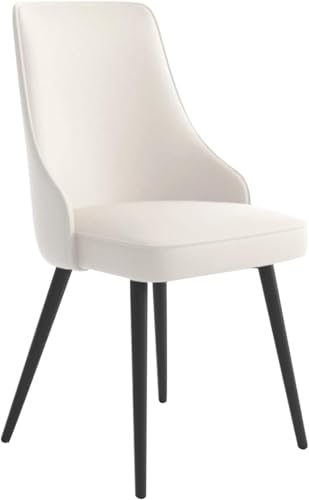BAKULI Beistellstühle for Wohnzimmer wasserdichte Küchen Und Esszimmerstühle PU Leder Lounge Thekenstühle Schwarzen Beinen(Beige) von BAKULI