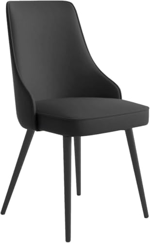 BAKULI Beistellstühle for Wohnzimmer wasserdichte Küchen Und Esszimmerstühle PU Leder Lounge Thekenstühle Schwarzen Beinen(Negro) von BAKULI